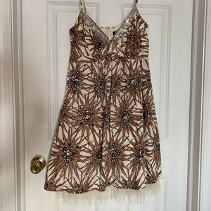 Cream and Tan beaded cocktail dress✨🌟⭐️